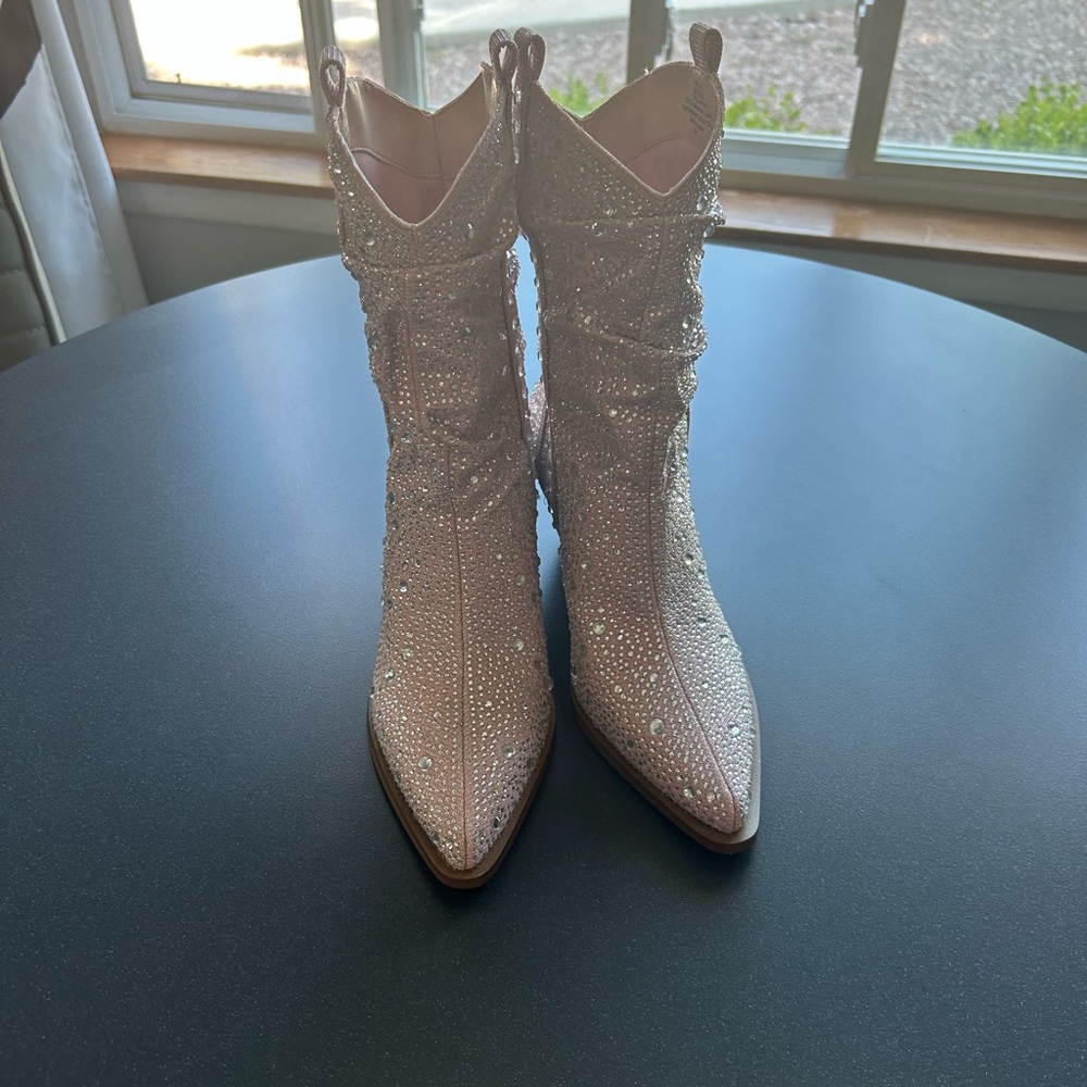 Jessica Simpson Pink Embellished Ankle Boots